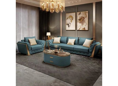 Sofagarnitur 3+2+1 Sitzer Wohnlandschaft Sofa Couch Polster Sofas Garnitur Leder