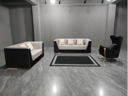 Wohnzimmer 3tlg. Sofagarnitur 3+2+1 Sitzer mit Weichem Stoffbezug Relax