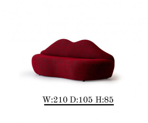 Lippen 3 Sitzer Designer Sofa Couch Polster Sofas Couchen Textil Rot