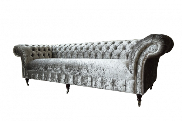 Dreisitzer Couch Chesterfield Couch Samt Polster Sofas Wohnzimmer Neu