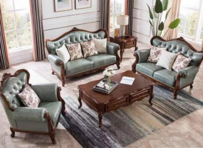 Sofagarnitur 3+2+1 Sitz Chesterfield Möbel Wohnzimmer Textil Sofa