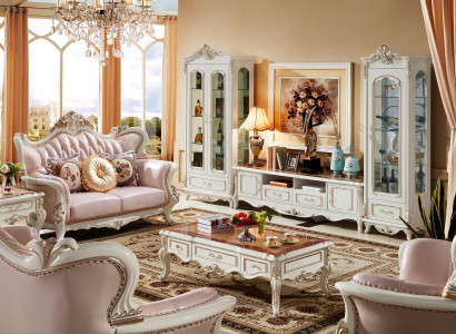 Vitrine Weiß Luxus Wohnzimmer Möbel Holz Design Glasschrank Vitrine Klassische