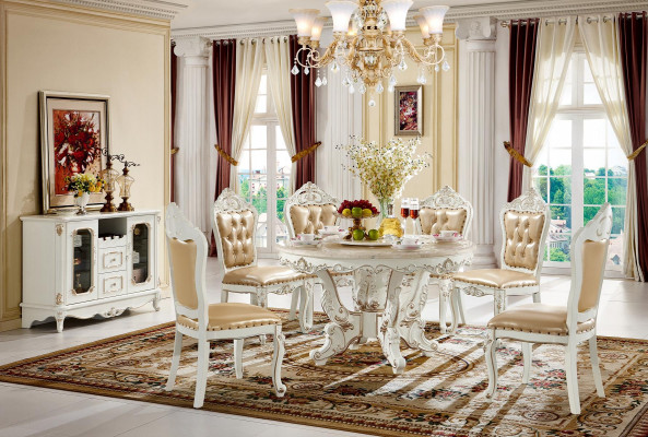 Esstisch Weiß Rund Klassische Esszimmer Luxus Holz Tische Elegantes Design