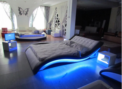 Luxus Bett Design Betten Digital USB Schlafzimmer Möbel Leder Doppel