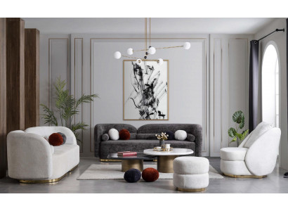 Luxus Sofa Set Couch Möbel 4tlg. Garnitur 3+2+1 Couchtisch Sessel Samt