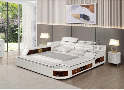 Design Leder Betten Hotel Doppel Ablage Massage Liege Multifunktions Bett