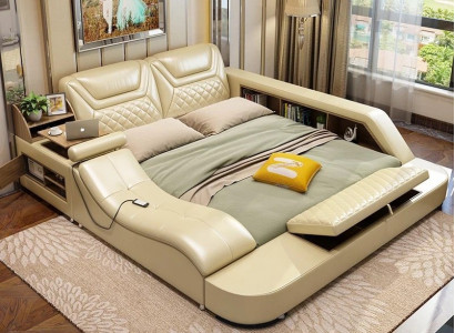 Bett Multifunktion Regal Schrank usb Doppel Betten Ladestation 180x200