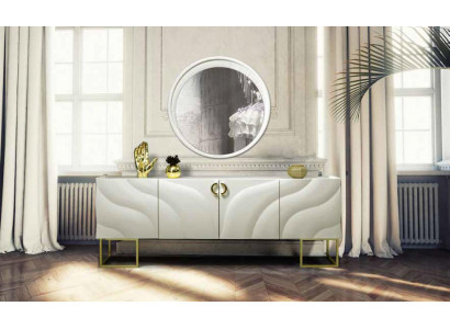 xxl Anrichte Luxus Sideboard Schrank mit Spiegel 220cm Lowboard Kommode