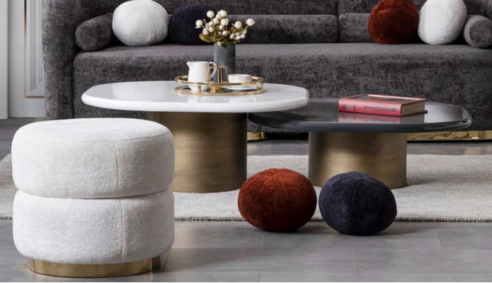 Designer Couchtisch 2x Weiß und Schwarz Moderner Stil für Wohnzimmer Modell