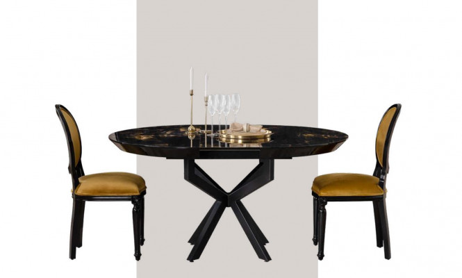 Runde Esstisch Dunkeldesign Färbung besteht Holz Neues Modell für den Esszimmer