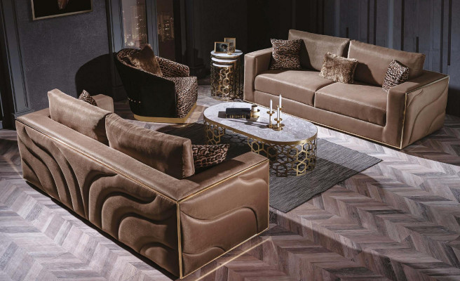 Sofa Sets Garnitur 3+1 Sitz Polster inkls. Couchtisch und Beistelltisch 4tlg.