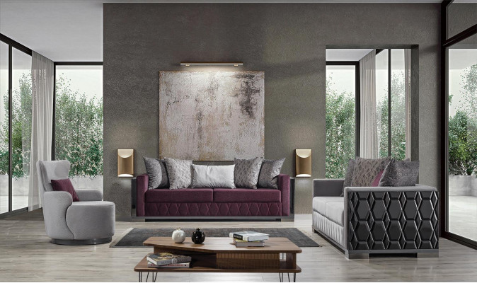 Moderne Couch Sofas Design Sofa Dreisitzer Sitz Burgund Sofa 3 Sitzer