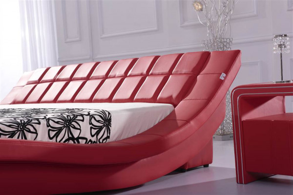 Doppel Ehe Bett Betten XXL Leder Gestell Neu Doppelbett Designer Polster