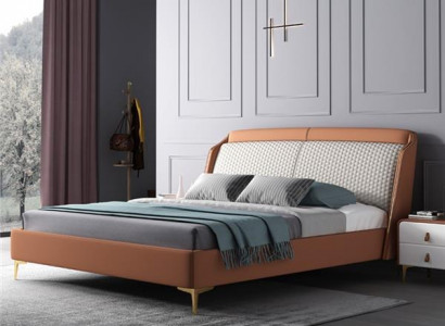 Bett Polster Design Luxus Doppel Hotel Ehe Schlaf Zimmer Leder 180x200cm