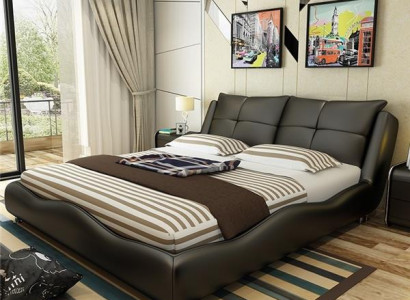 Modernes Hotel Gestell Luxus Schlaf Zimmer Betten Design Leder Bett