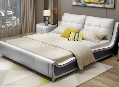 Bett Polster Design Deko Luxus Doppel Hotel Betten Ehe Schlaf Zimmer Leder