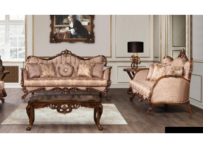 Luxus Sofagarnitur 3+3 Sitzer Garnitur Stoff Sofa Couch Sofas Wohnzimmer Möbel