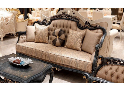 Sitz Dreisitzer Sofa 3 Sitzer Klassisches Sofa Sofas Möbel Stoff Stil Barock Neu