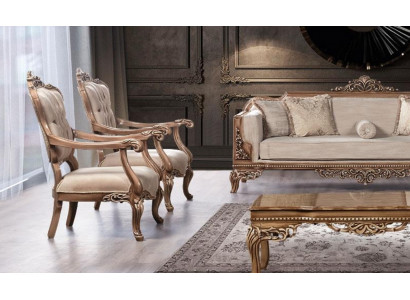 Sessel Ohrensessel Sofa Luxus Wohnzimmer Barock Relax Polster Design Sitzer Neu