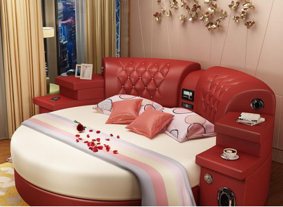 Rundes Bett Rund Betten Multifunktion Hotel Polster Led Regal Kingsize