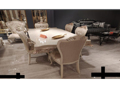 Esszimmerstuhl Stuhl Lehn Holz Luxus Esszimmer Ess Stoff Stil Barock Stühle Neu