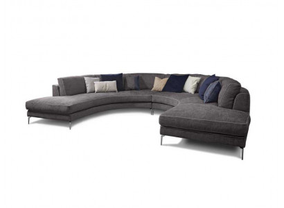 Runde Luxus Wohnlandschaft Eckcouch Eckgarnitur Polster Möbel Sofa