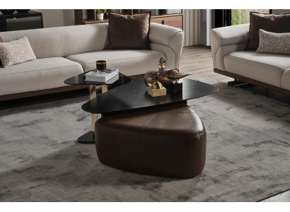 Wohnwand Couchtisch Beistelltisch Hocker Wohnzimmer Set Neu 3tlg.