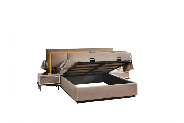 Schlafzimmer Set Bett 2x Nachttische Kleiderschrank Luxus neu 4tlg