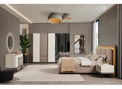 Schlafzimmer Set Bett 2xNachttische Schminktisch Luxus neu 6tlg Design