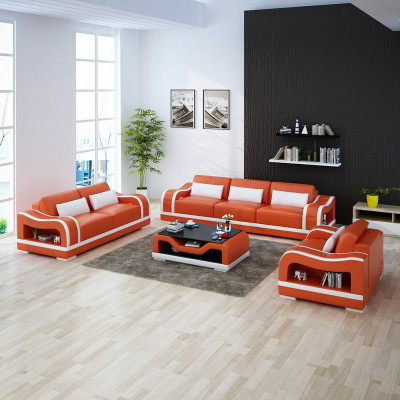 Ledersofa Couch Wohnlandschaft 3+2+1 Sitzer Garnitur Design Modern Sofa G8030D