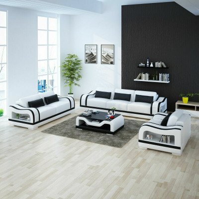 Ledersofa Couch Wohnlandschaft 3+2+1 Sitzer Garnitur Design Modern Sofa G8030D