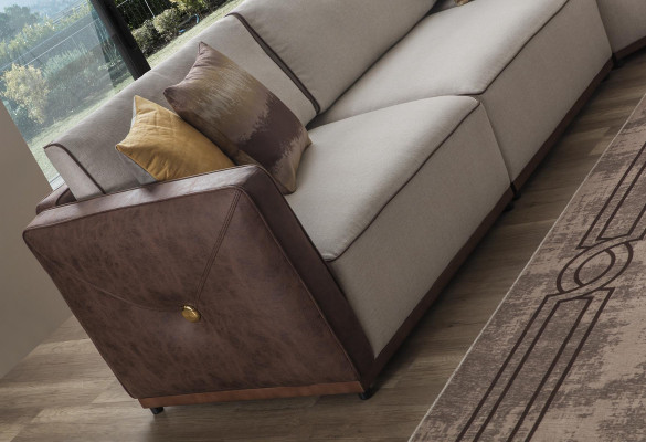 Luxus Ecksofa Sofas L-Form Großes Sofa Eck Wohnzimmer Polyester Modern Stoff Neu