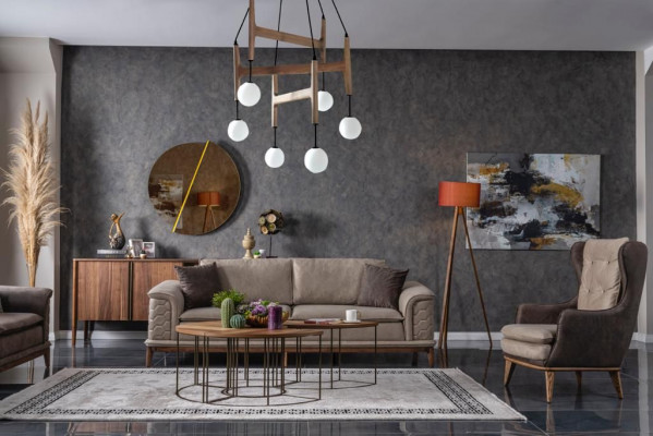 Luxus Sofagarnitur Sofa Garnitur Sofas Sessel 3+1 Sitzer Stoff Modern Design Neu