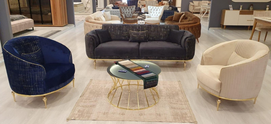 Luxus Sofagarnitur 311 Sitz Sofa Couch Set Wohnzimmer Garnitur 3tlg.