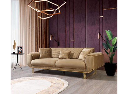 Luxus Sofa 3 Sitzer Wohnzimmer Beige Moderner Design 234cm Sofas Möbel