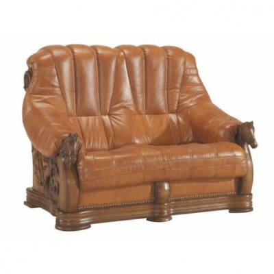 Klassische Sofagarnitur Couch Polster Sitz Sofa Leder Holz 3+2+2 Set Garnitur