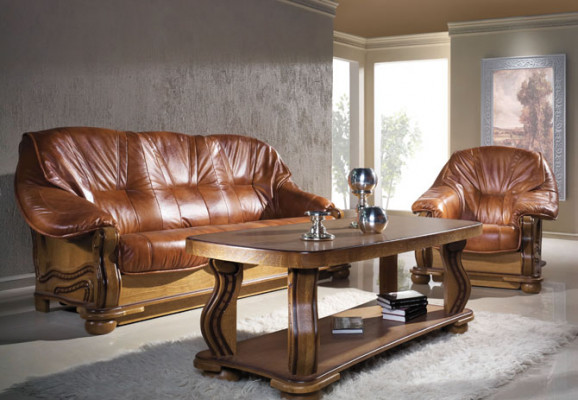 Antik Stil Ledersofa Couch Sofagarnitur 3+2+1 Sitzer Italienisches Leder Polster
