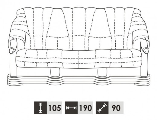 Klassische Dreisitzer Couch Polster Sofa 100% Echtes Leder Holz (ohne 2+1) Neu