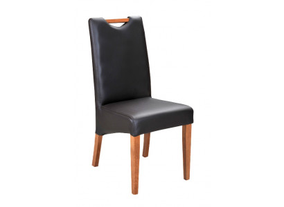 Set 8x Sessel Stuhl Design Holz Leder Polster Stühle Gastro Esszimmer