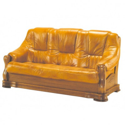Dreisitzer Couch Klassische Ledersofa Couch Polster Sofa 3 Sitzer Leder