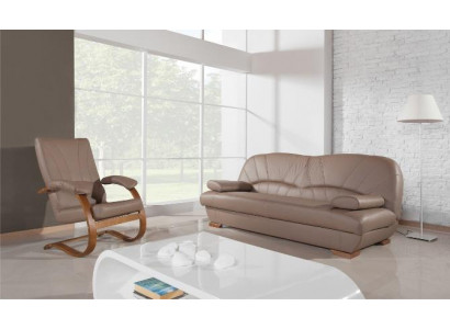 Design Sofa Echtleder Sofagarnitur 3+1 Sitz Modernes Couch Polster