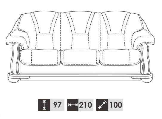 Klassische Dreisitzer Couch Neu Polster Sofa 3 Sitzer Couchen Ledersofa