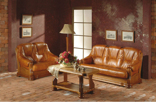 Klassische Dreisitzer Couch Couchen Polster Sofa 3Sitzer Leder Couchen