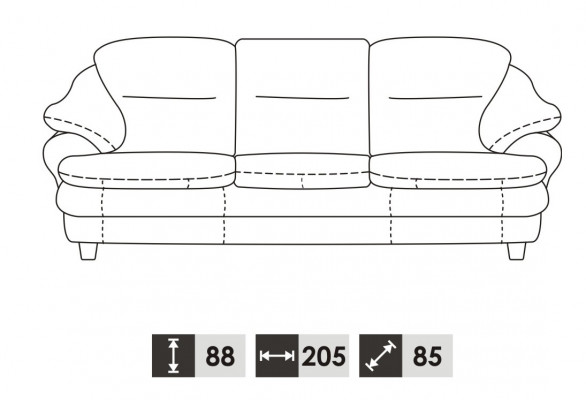 Kino Couch Dreisitzer Couch 3 Sitzer Polster Sofa Leder Sofas Couchen