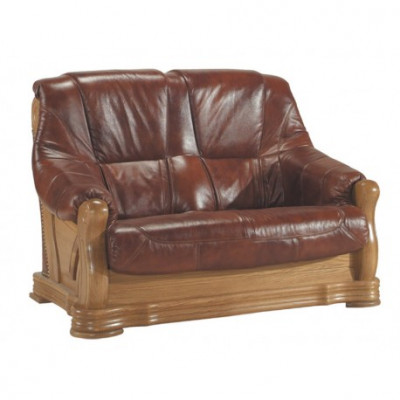 Klassische Zweisitzer Couch Ledersofa Neu Polster Sofa 2 Sitzer Leder