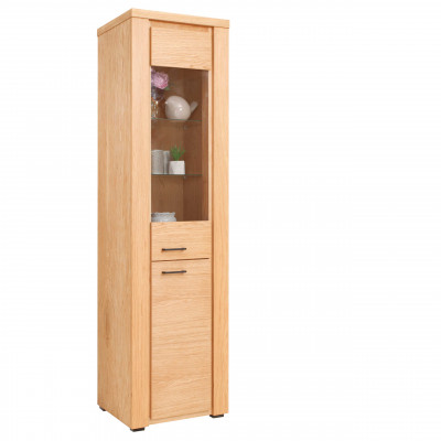 Vitrine Buche Kommode Holz Single Vitrinen Glasschrank Schränke Schrank Möbel