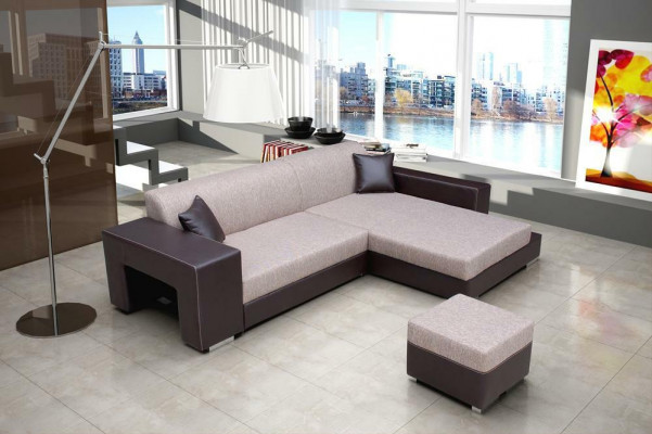 Sofa Schlafsofa Designer Sofa mit Bettfunktion + Bettkasten Ecksofa Couch NEU