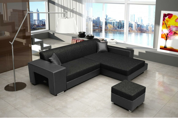 Sofa Schlafsofa Designer Sofa mit Bettfunktion + Bettkasten Ecksofa Couch NEU