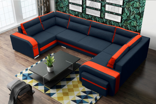XXL Wohnlandschaft Ecksofa Sofa Couch Polster Garnitur Ecke Designer U-Form Neu