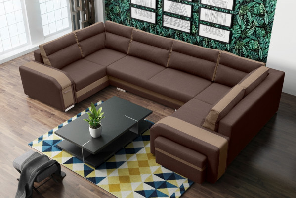 XXL Wohnlandschaft Ecksofa Sofa Couch Polster Garnitur Ecke Designer U-Form Neu